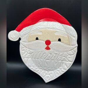 Pottery Plate Santa Merry Christmas Crazy A’s Pottery Handmade